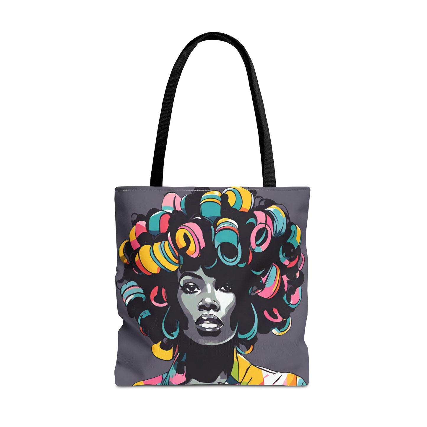 Lady with Hair Curlers Tote Bag