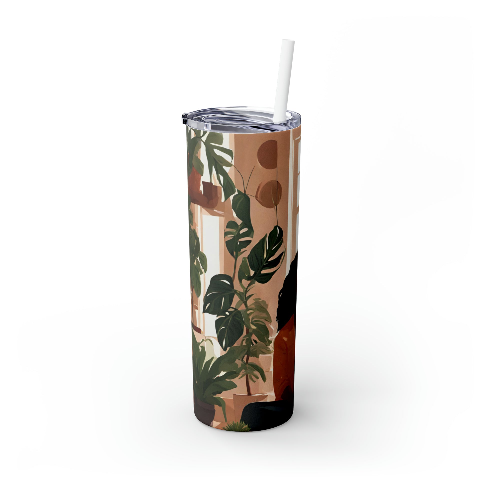 Black Girl in plant room 20oz Skinny Tumbler - TSHIRTLA20