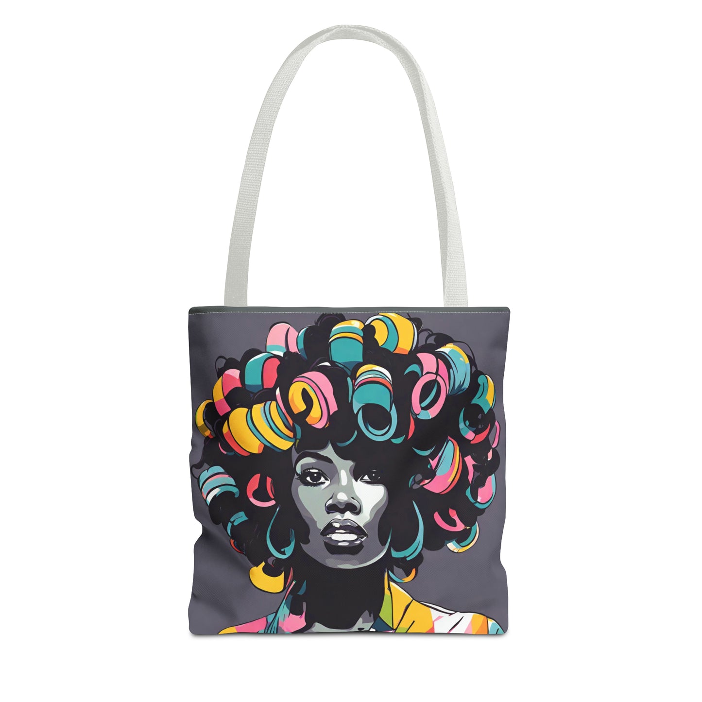 Lady with Hair Curlers Tote Bag