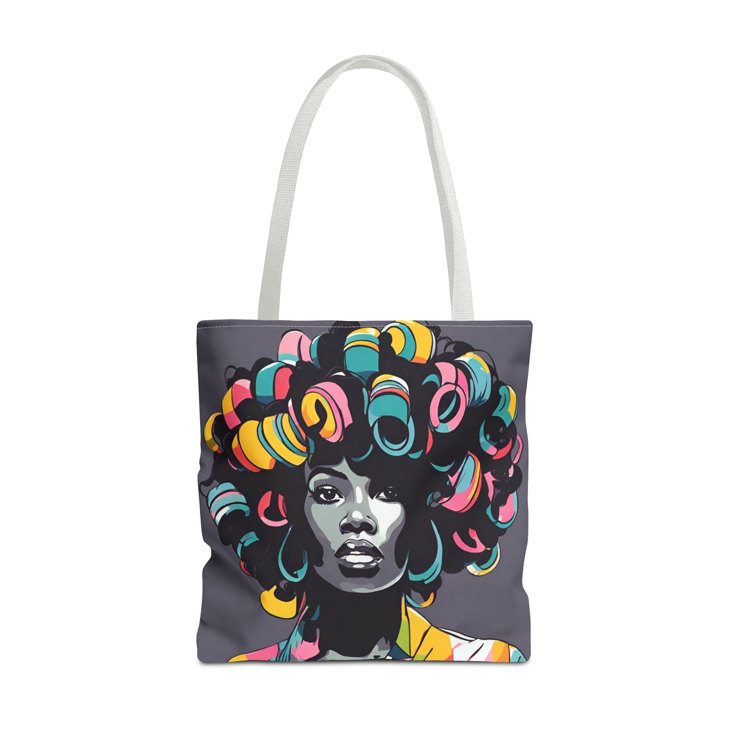 Lady with Hair Curlers Tote Bag