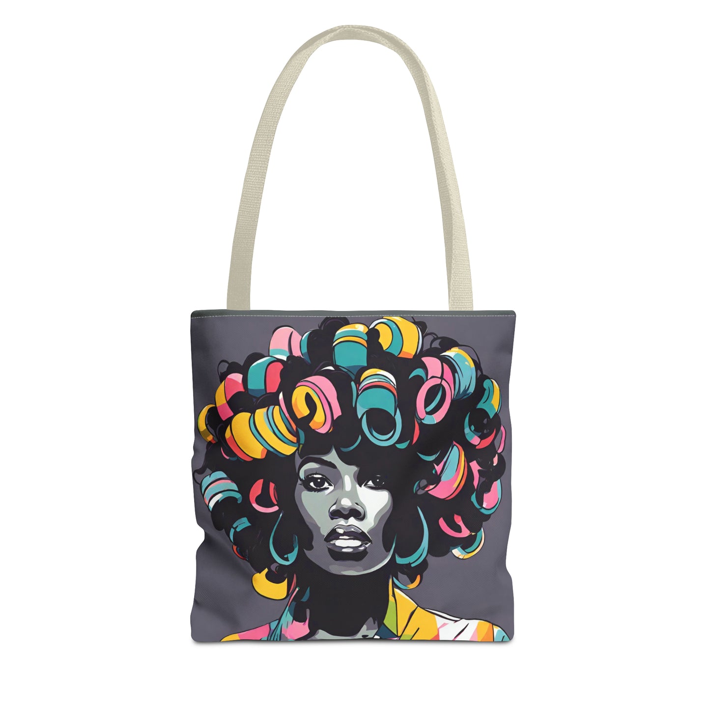 Lady with Hair Curlers Tote Bag