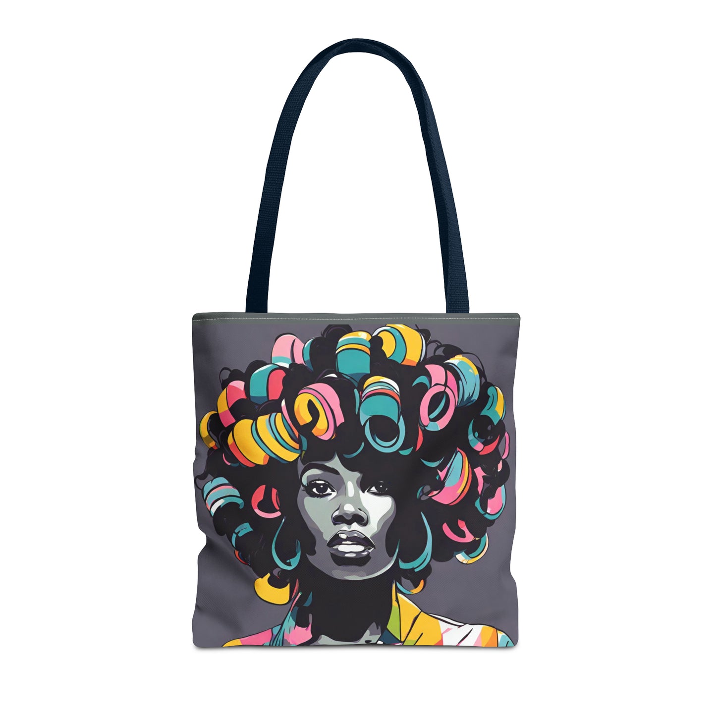 Lady with Hair Curlers Tote Bag