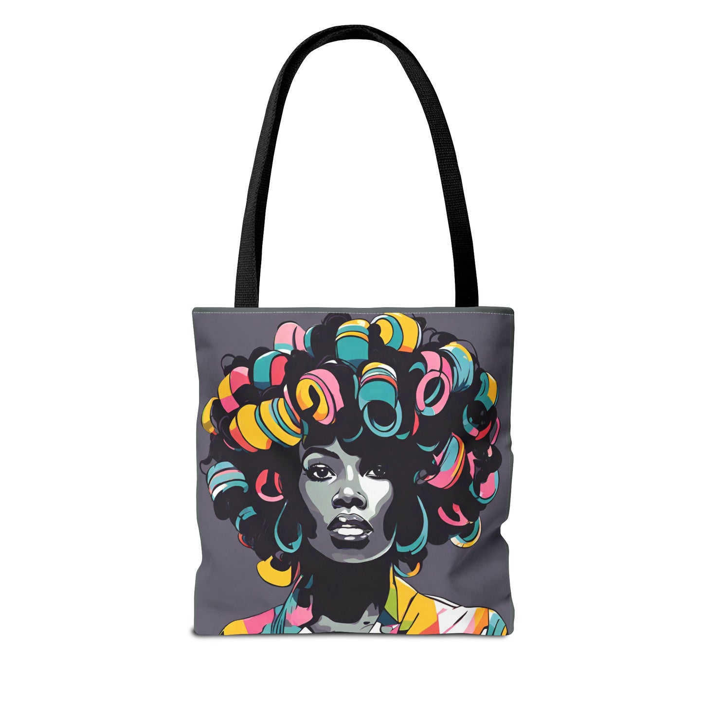 Lady with Hair Curlers Tote Bag