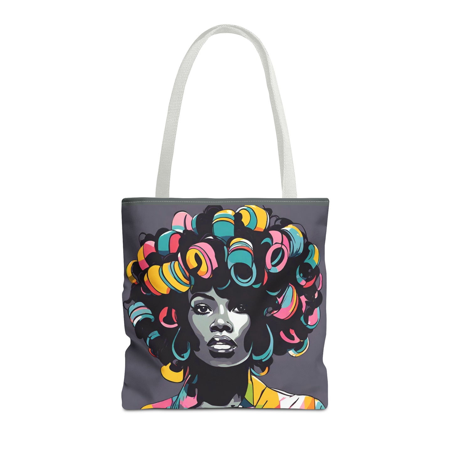 Lady with Hair Curlers Tote Bag