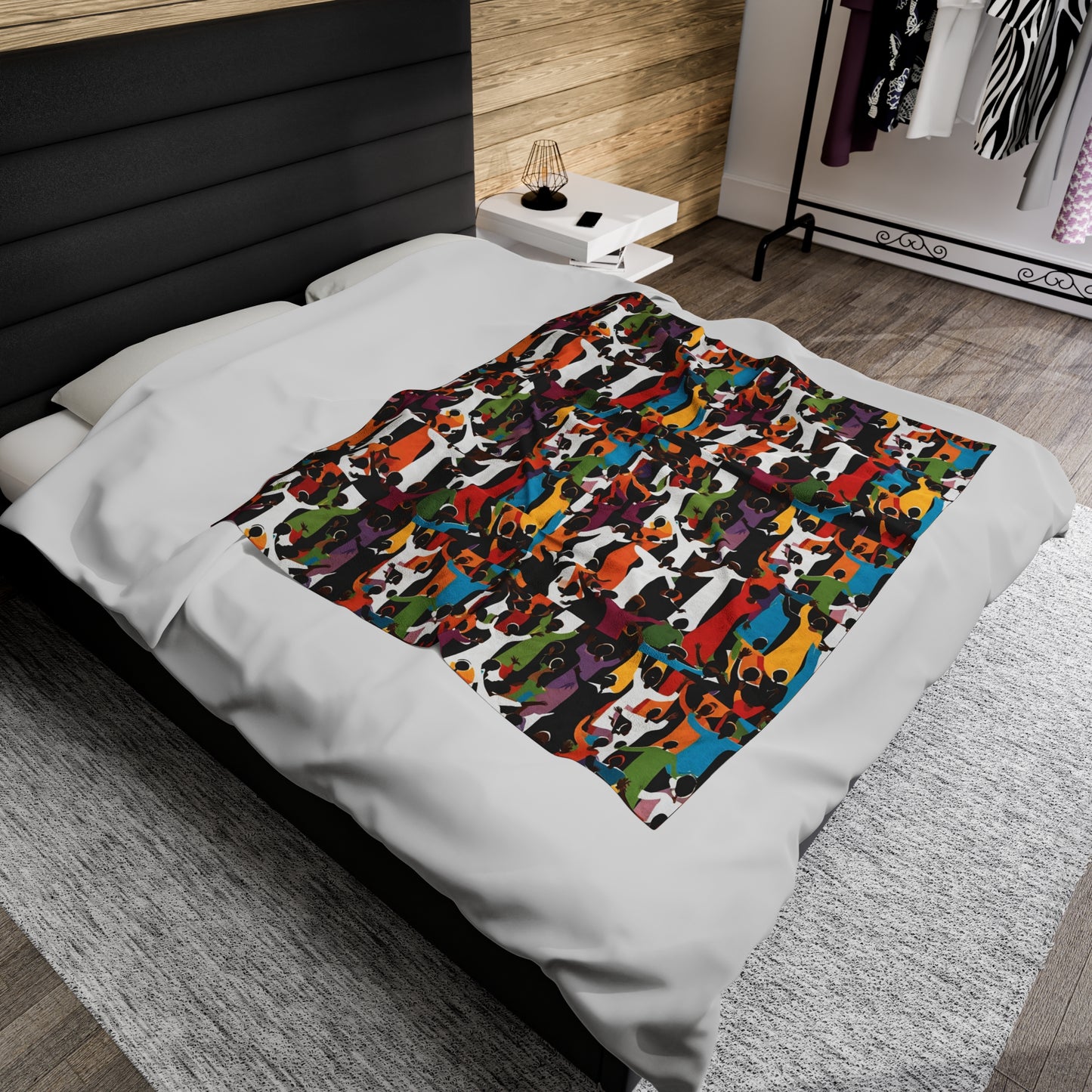 Black Worshippers Velveteen Plush Blanket - TSHIRTLA20