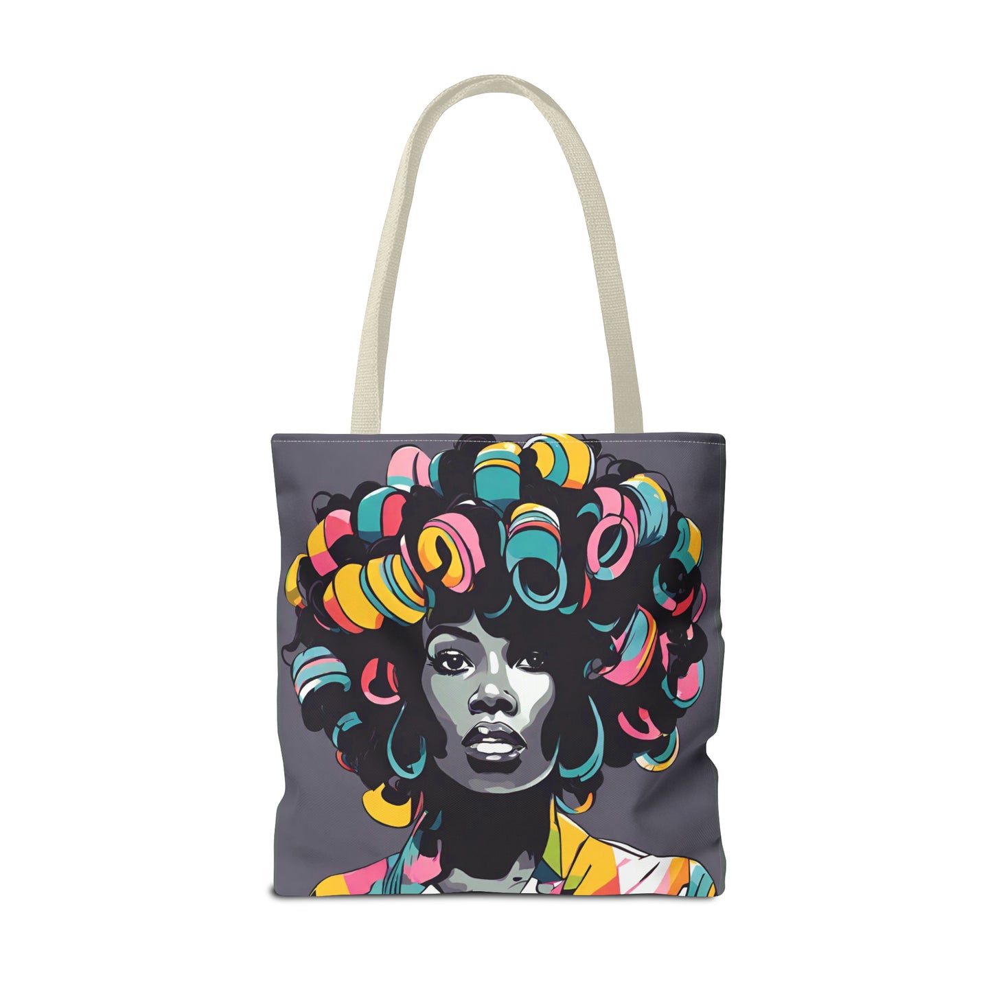 Lady with Hair Curlers Tote Bag