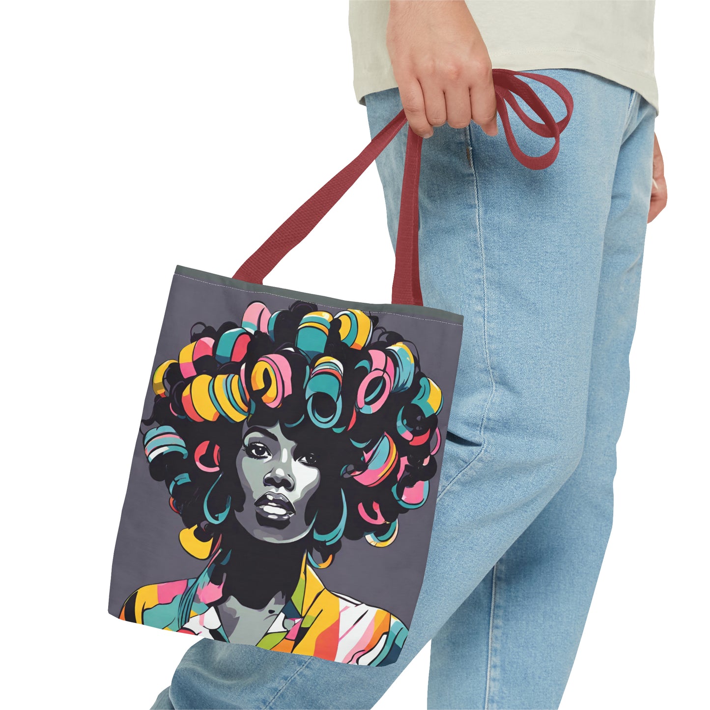 Lady with Hair Curlers Tote Bag