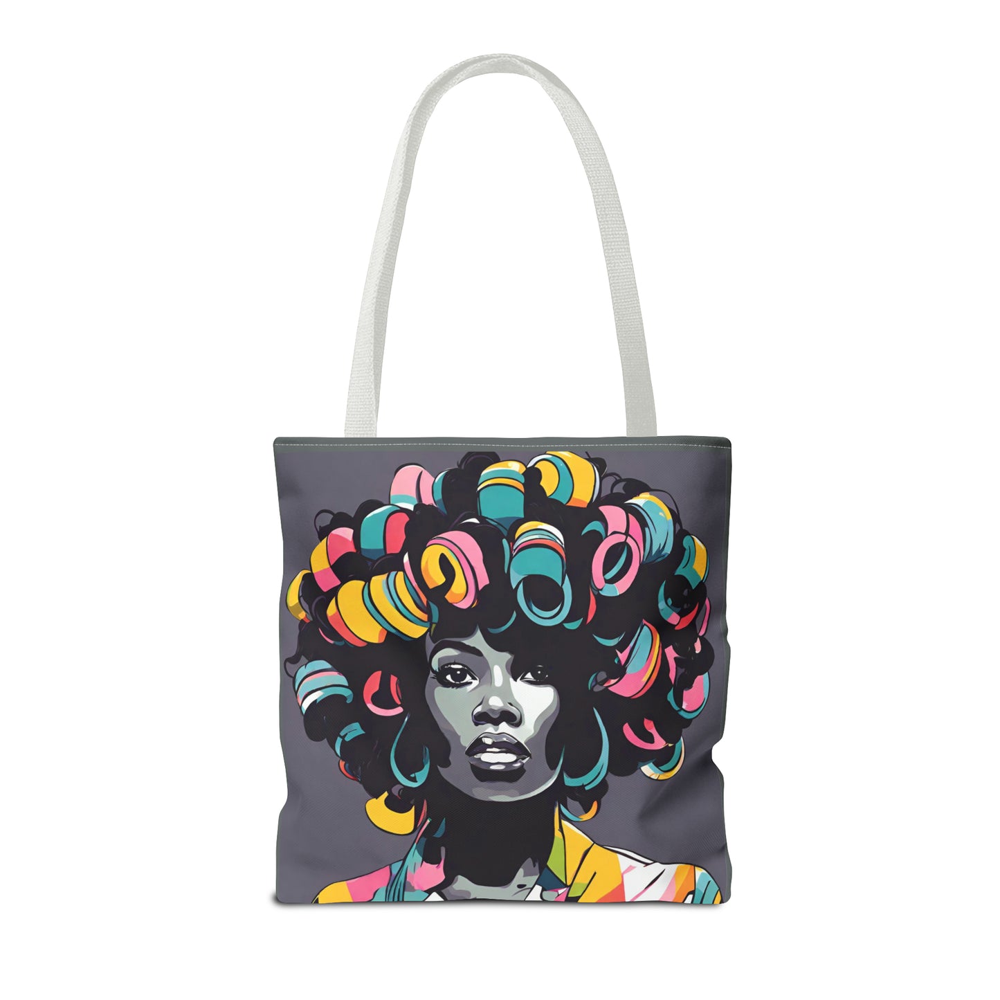 Lady with Hair Curlers Tote Bag