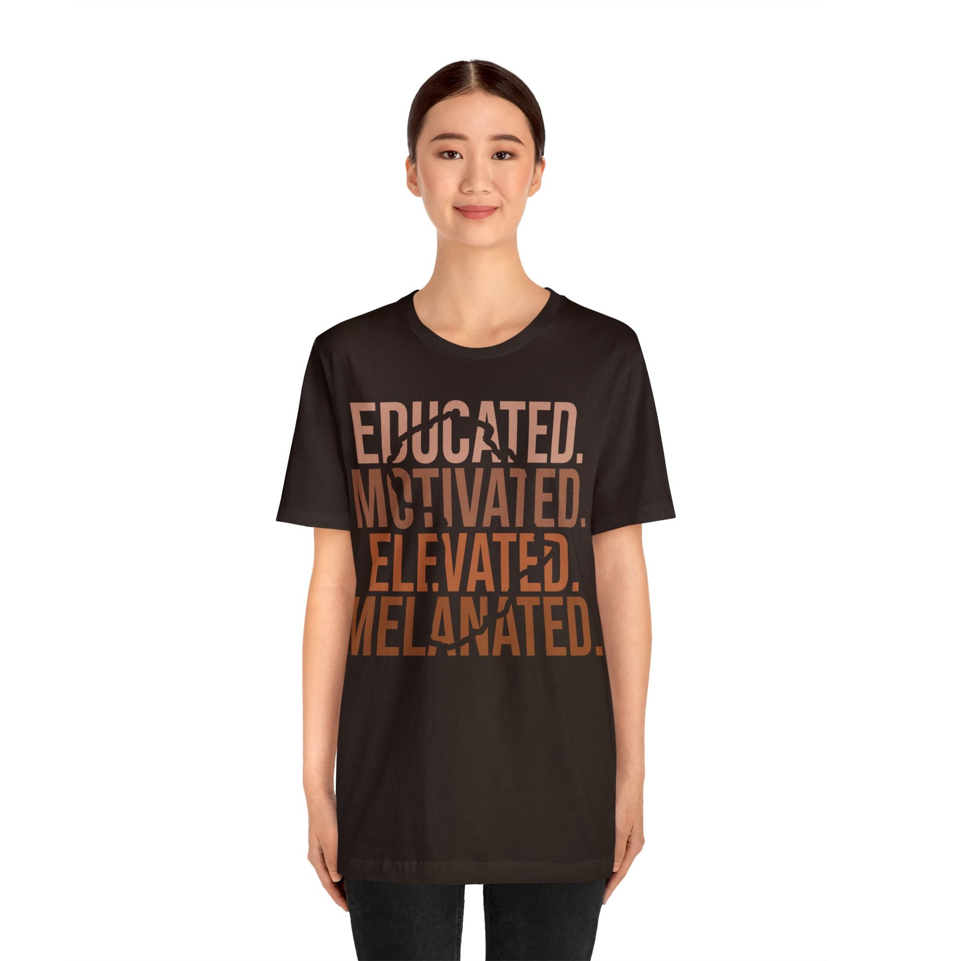 Educated Motivated Elevated Melanated Unisex Jersey Short Sleeve Tee - TSHIRTLA20