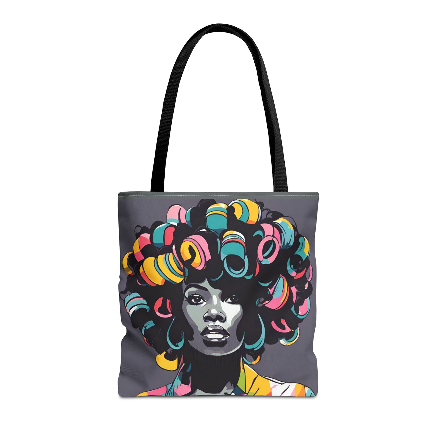 Lady with Hair Curlers Tote Bag