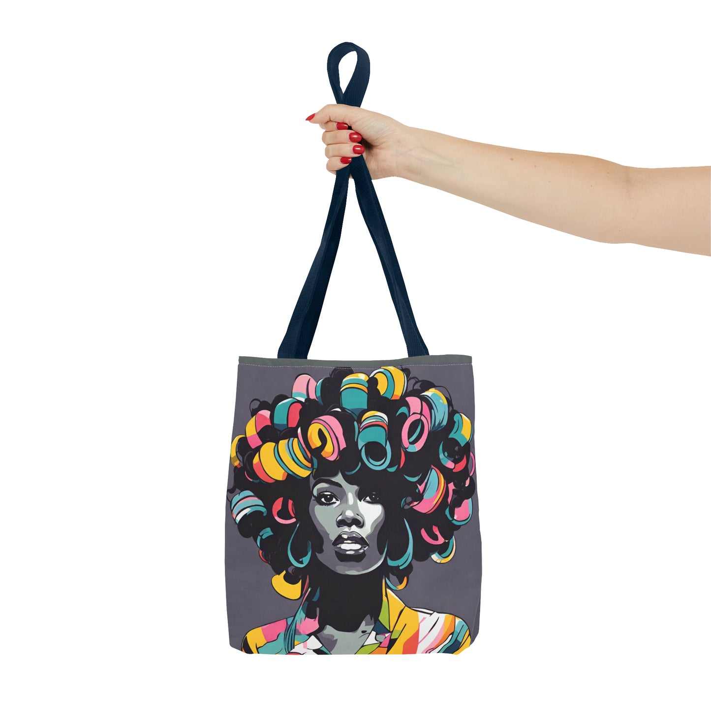 Lady with Hair Curlers Tote Bag