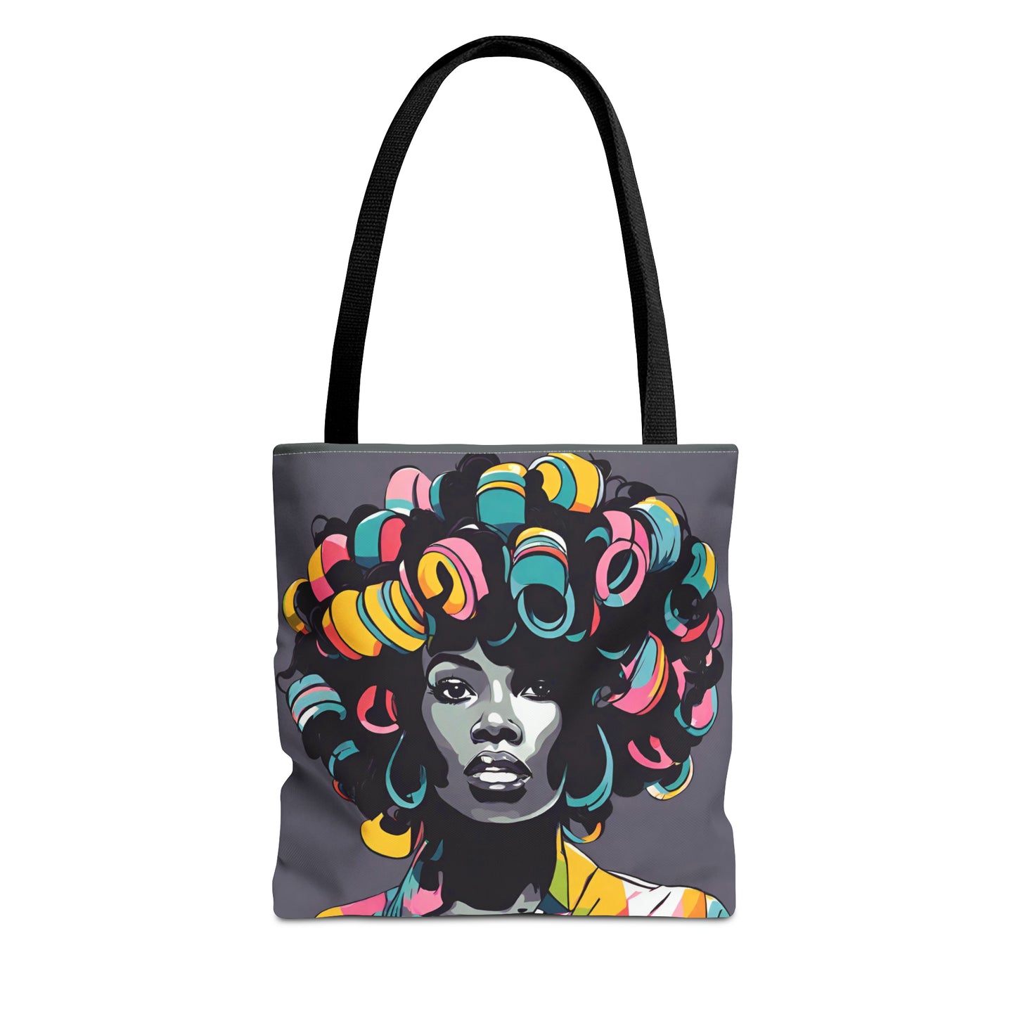 Lady with Hair Curlers Tote Bag