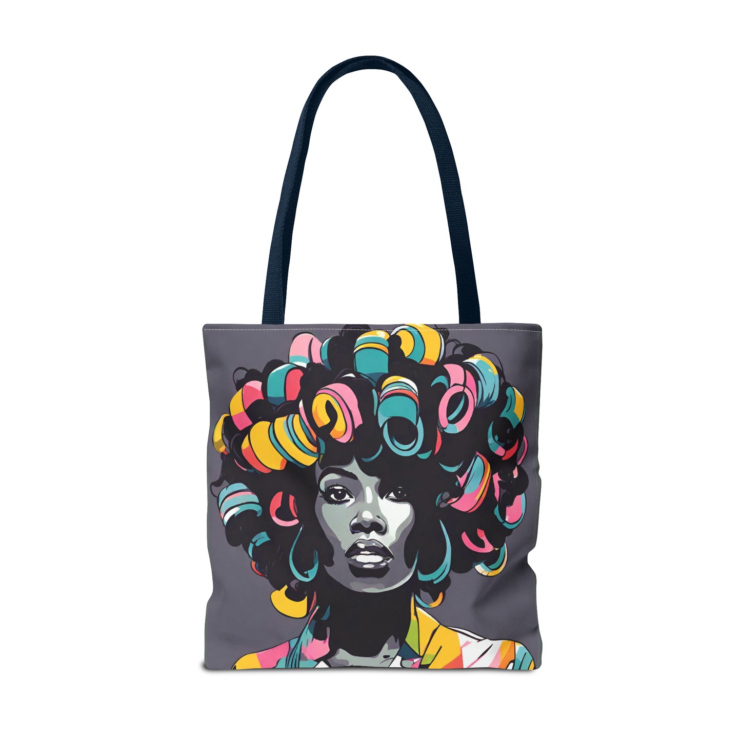 Lady with Hair Curlers Tote Bag