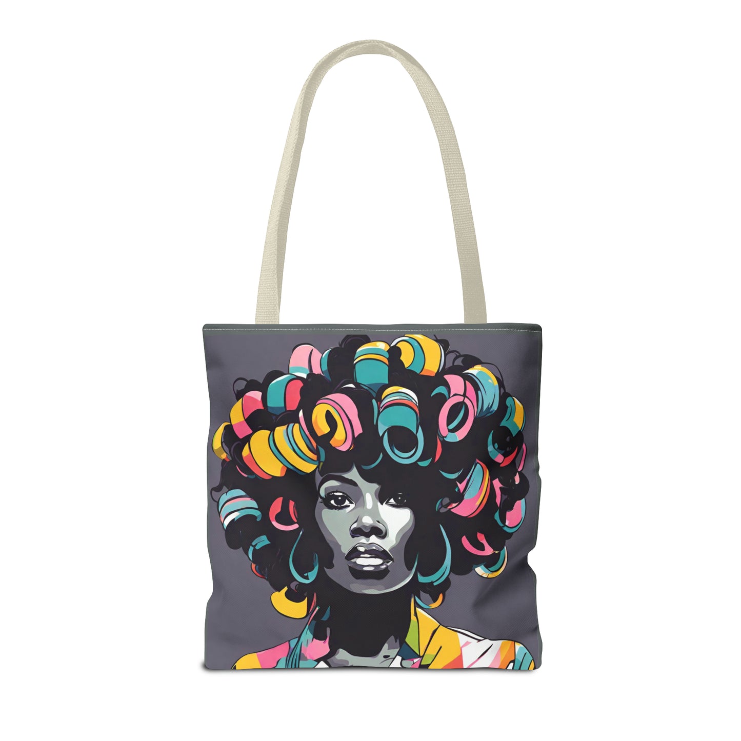 Lady with Hair Curlers Tote Bag