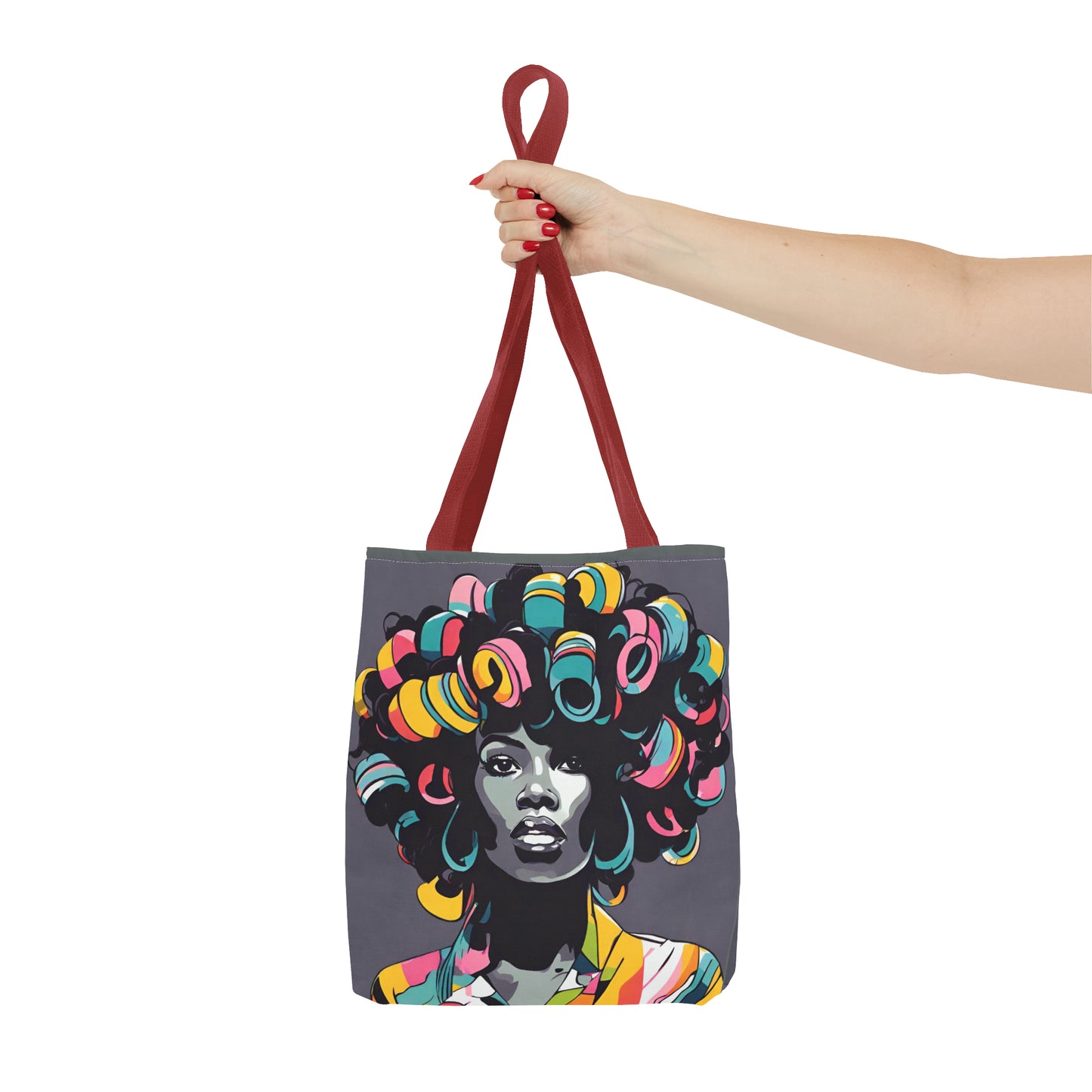 Lady with Hair Curlers Tote Bag