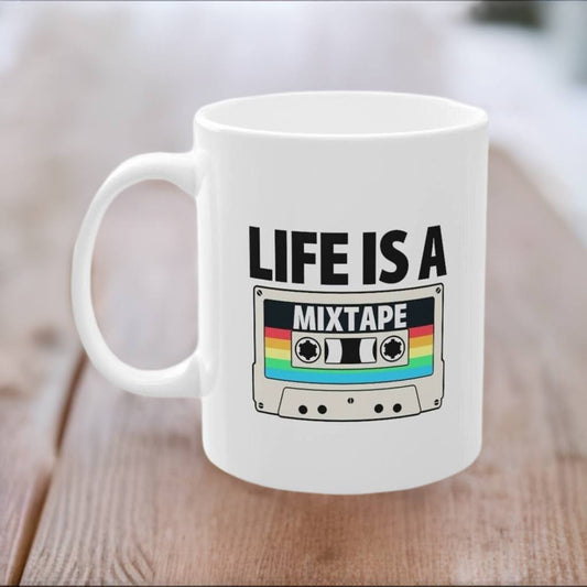 Life is a mixtape coffee mug - TSHIRTLA20