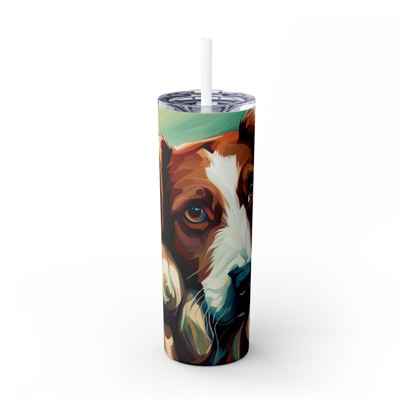 Dog Skinny Tumbler with Straw, 20oz - TSHIRTLA20