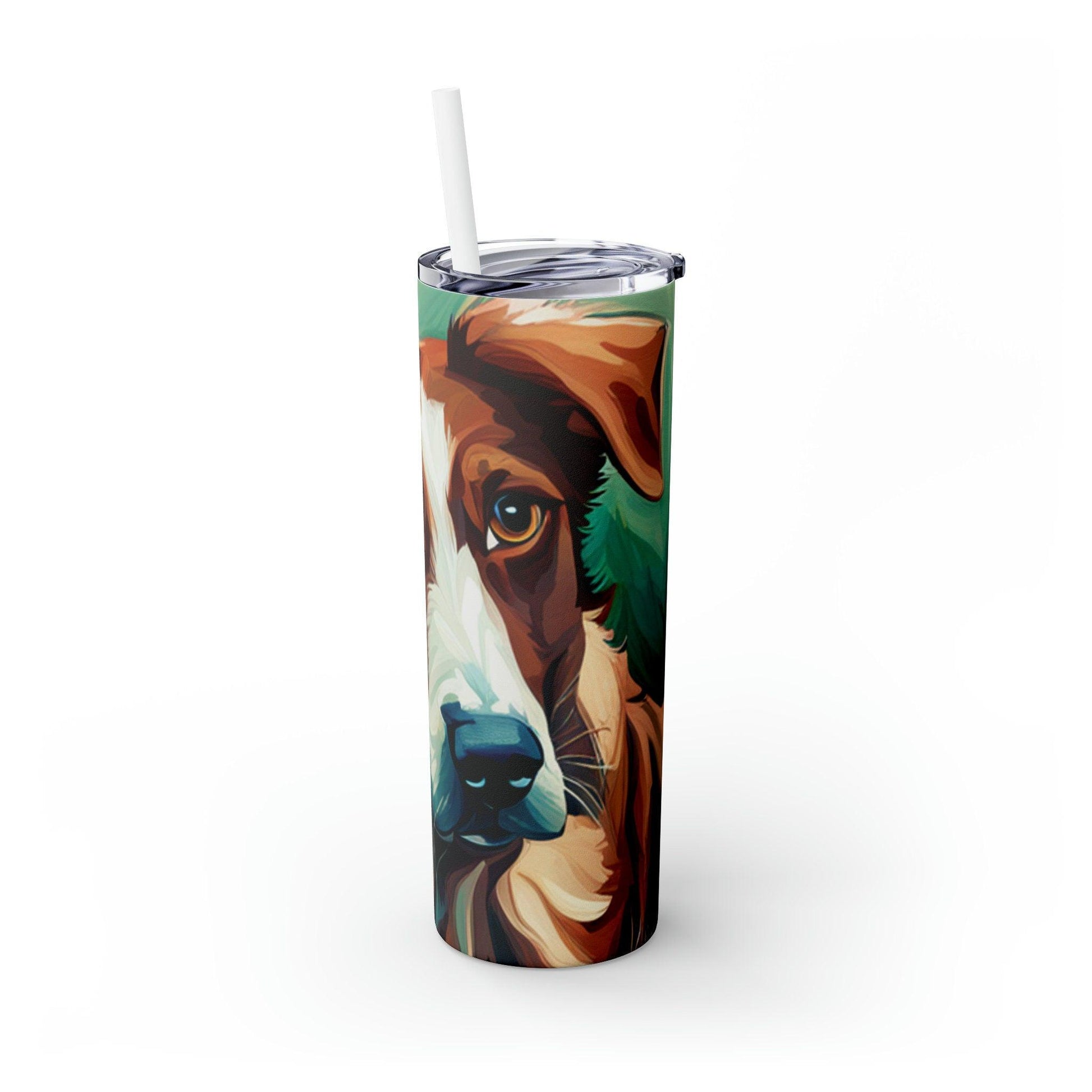 Dog Skinny Tumbler with Straw, 20oz - TSHIRTLA20