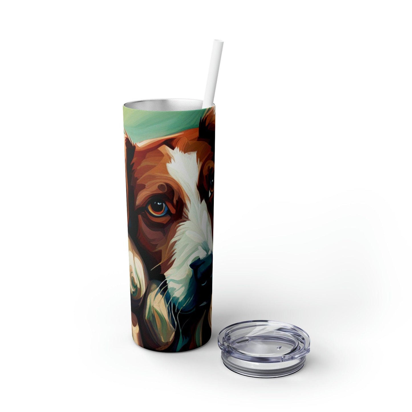 Dog Skinny Tumbler with Straw, 20oz - TSHIRTLA20