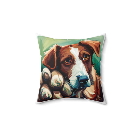 Dog art Spun Polyester Square Pillow - TSHIRTLA20