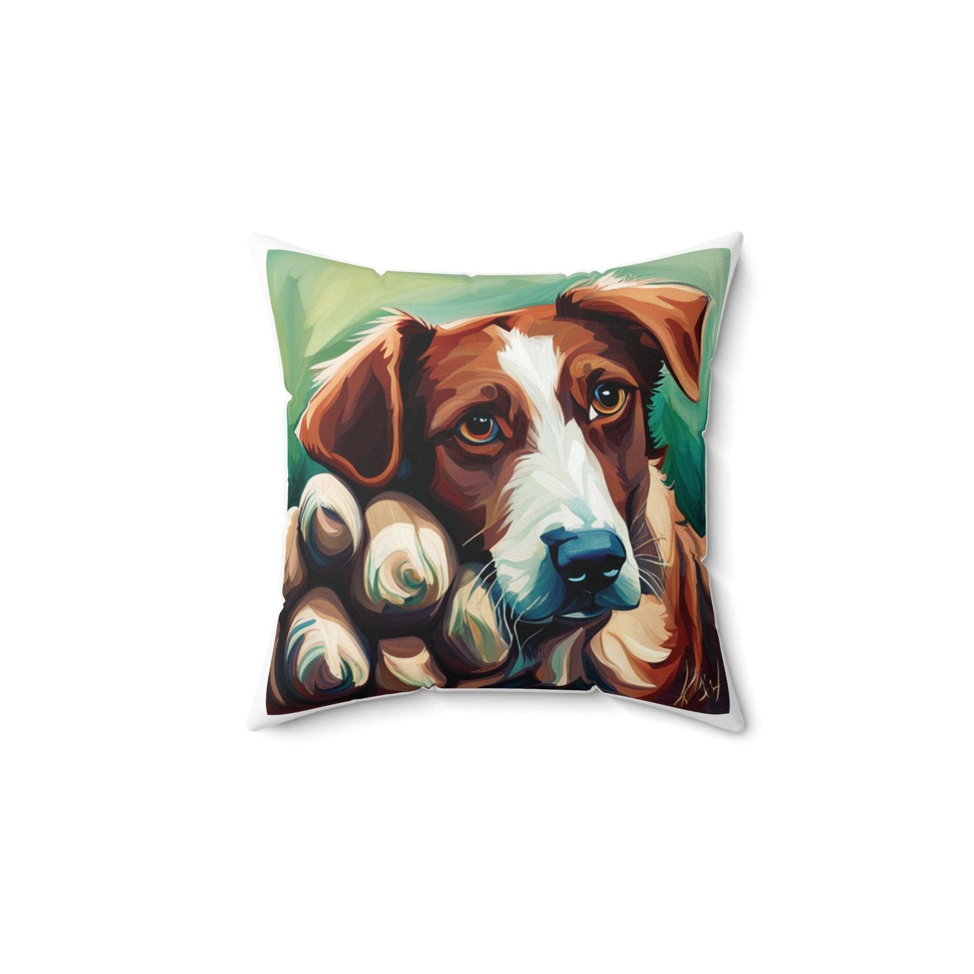 Dog art Spun Polyester Square Pillow - TSHIRTLA20