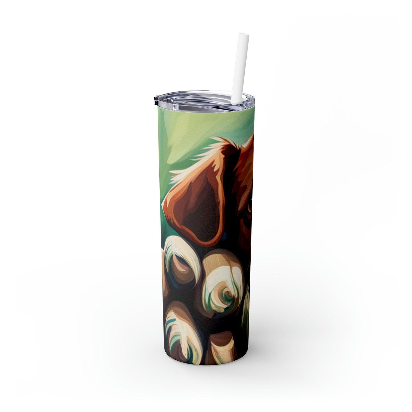 Dog Skinny Tumbler with Straw, 20oz - TSHIRTLA20