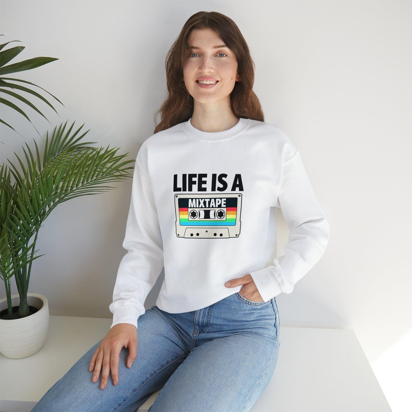 Life is a mixtape Unisex Heavy Blend Crewneck Sweatshirt - TSHIRTLA20