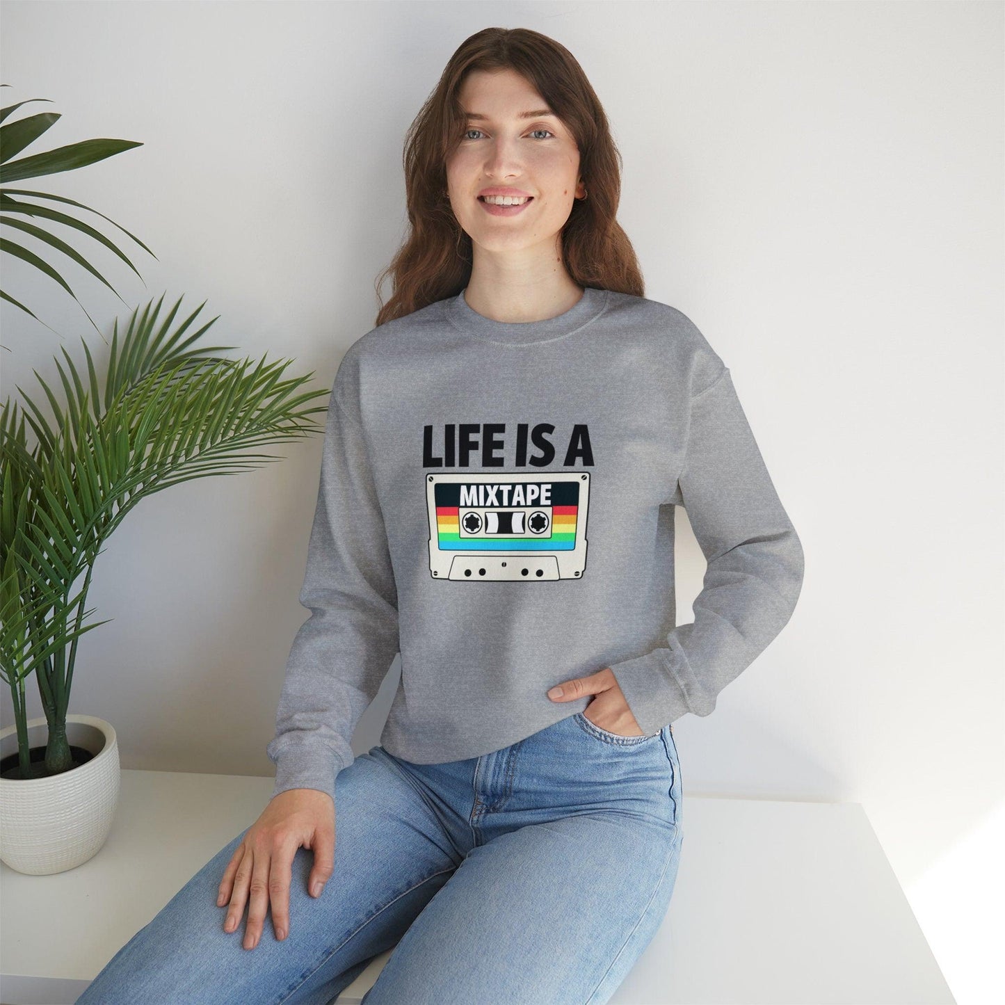 Life is a mixtape Unisex Heavy Blend Crewneck Sweatshirt - TSHIRTLA20