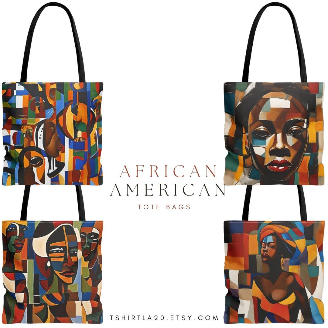 African American Colorful Abstract Tote Bags (Small, Medium or Large) - TSHIRTLA20