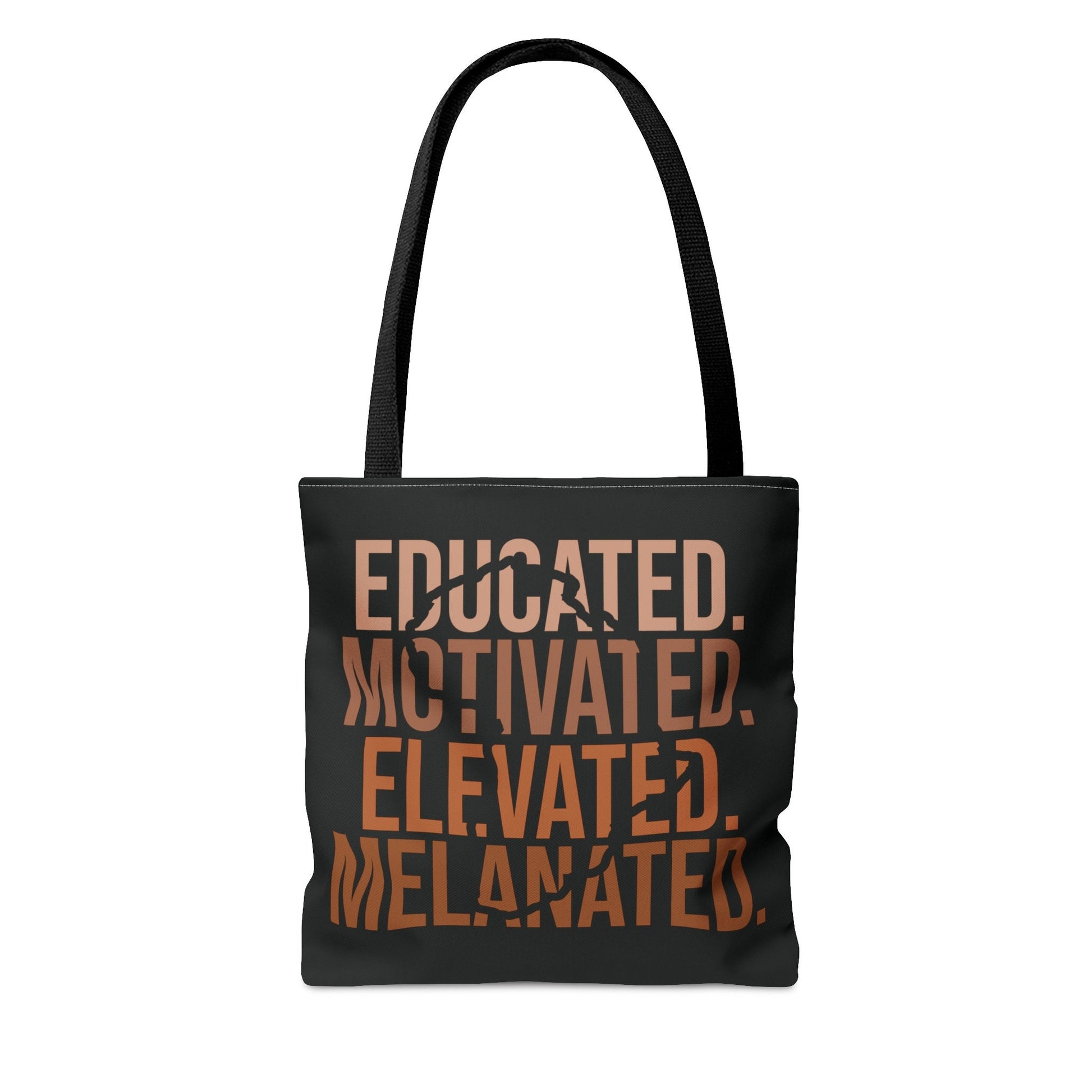 Educated Motivated Elevated Melanated Black Tote Bag Small - TSHIRTLA20