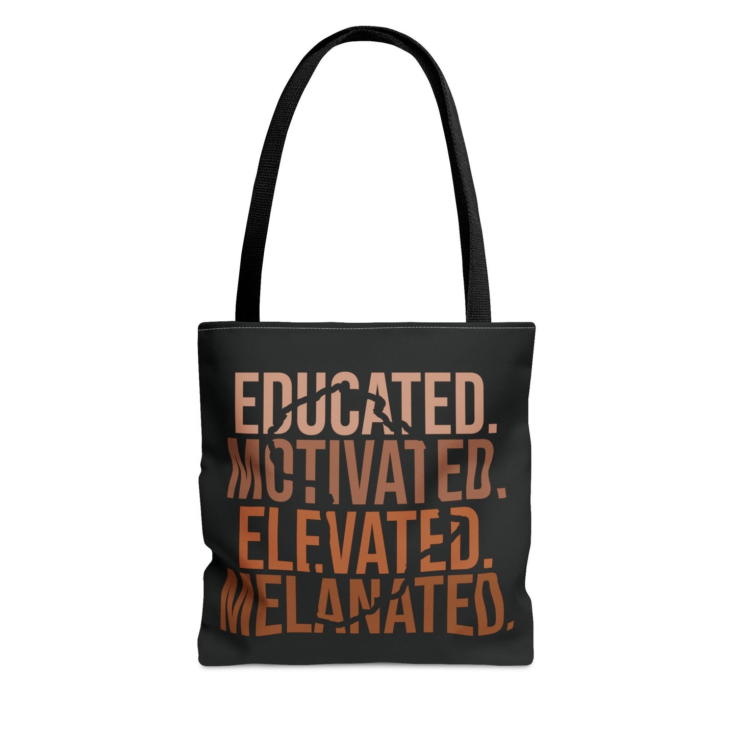 Educated Motivated Elevated Melanated Black Tote Bag Small - TSHIRTLA20