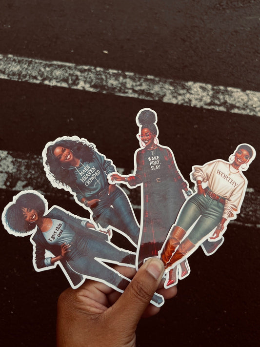 Black women empowerment bookmark/sticker set. - TSHIRTLA20